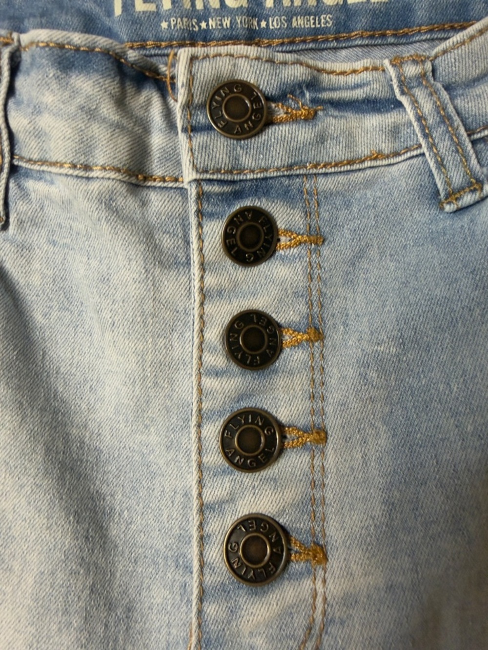 EUC Women's Flying Angel Light Wash Denim Jeans Size 7/25" Inseam (KB6) - Picture 5 of 9